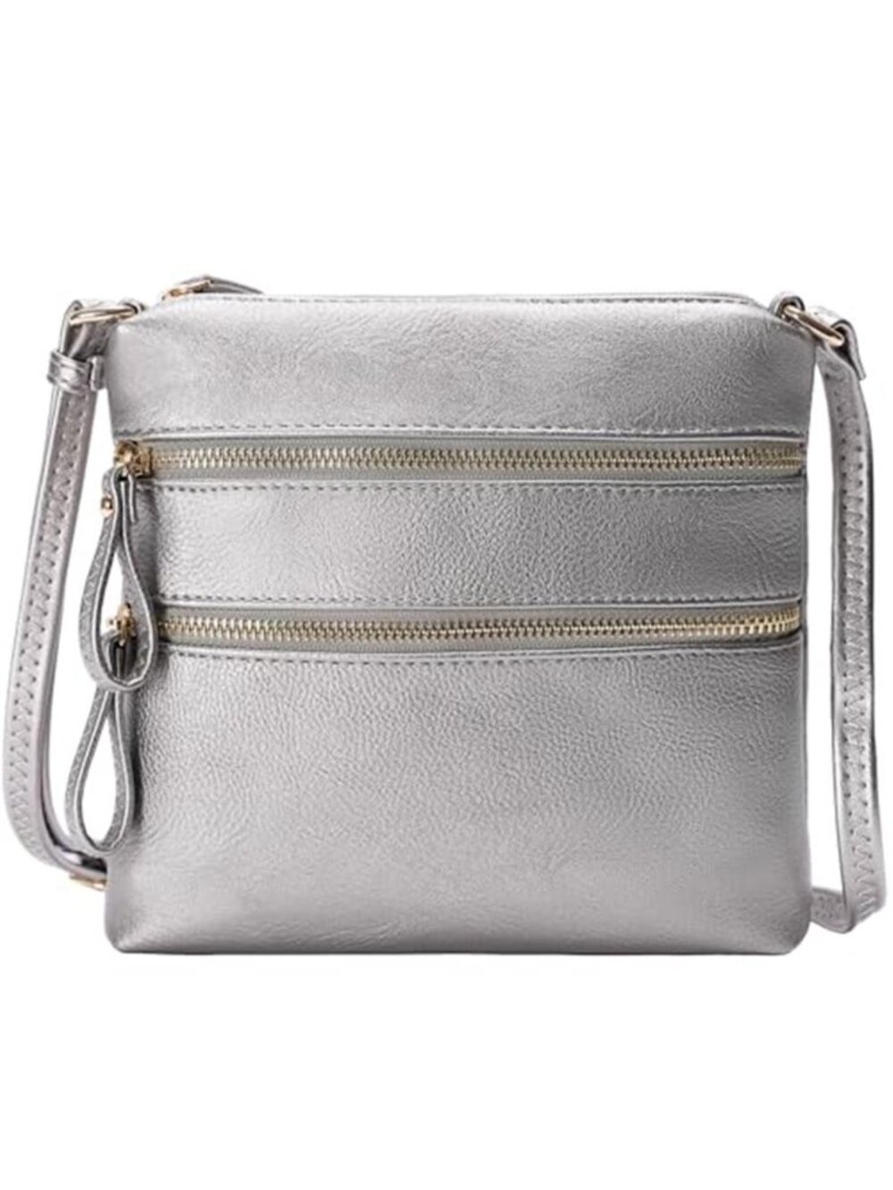 Small Multi Zipper Pocket Crossbody Bag with Adjustable Strap Lightweight